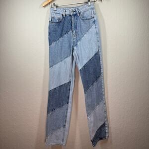 PacSun Women's Patchwork 90's Boyfriend Straight‎ Leg Jeans Denim Size 24